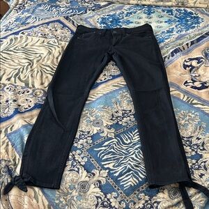 RAG & BONE Black Skinny Jeans with ankle ties.. Size 25. Never Worn.